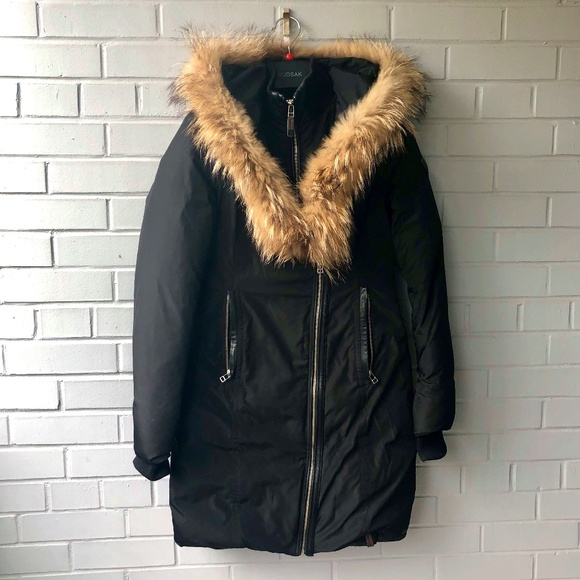 Rudsak Asymmetrical Fur Trimmed Puffer 
